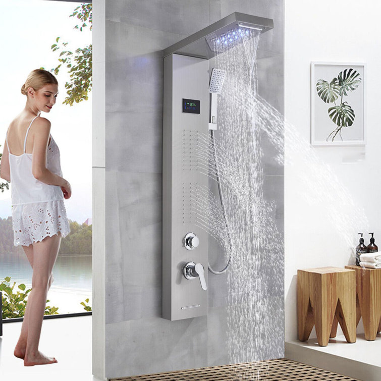 Augusts 44'' Shower Panel with Fixed Shower Head Wayfair Canada